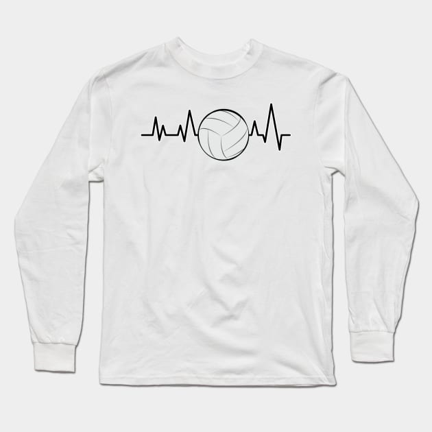 Heartbeat Pulse - Volleyball Long Sleeve T-Shirt by DesignWood-Sport